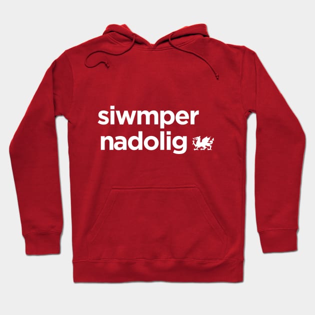 Cymru - Siwmper Nadolig Hoodie by stariconsrugby